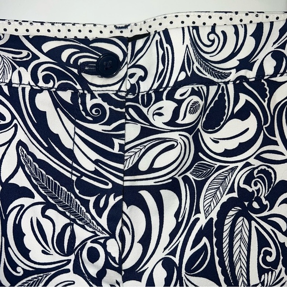 Talbots Perfect Crop Slim-Leg Pants - Paisley - Navy White - Size 10 - Boho Chic - Picture 5 of 9